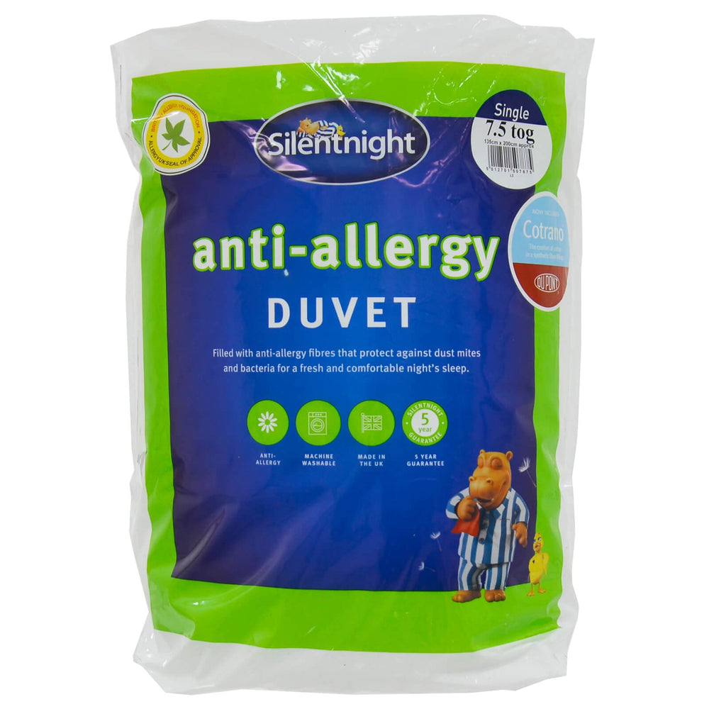 Silentnight Anti Allergy Duvet Summer Quilt 7.5 Tog Single