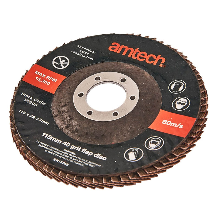 Amtech 115mm 40 Grit Flap Disc