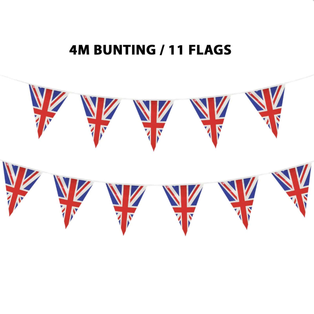 4m GB Triangle Bunting 11 Union Jack Flags Party Decoration