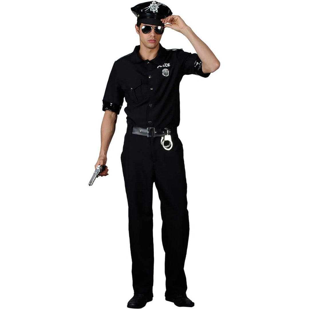 Mens New York Cop Police Man Fancy Dress Halloween Costume L