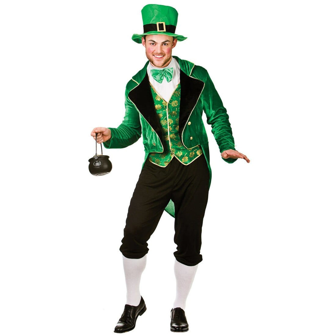 Mens Deluxe Irish Leprechaun St Patrick Halloween Costume L