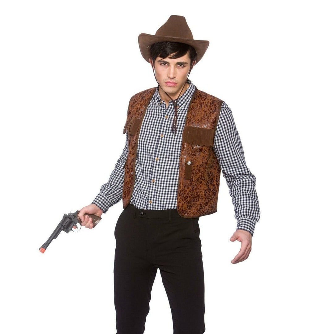 Adults Cowboy Waistcoat One Size Halloween Accessory