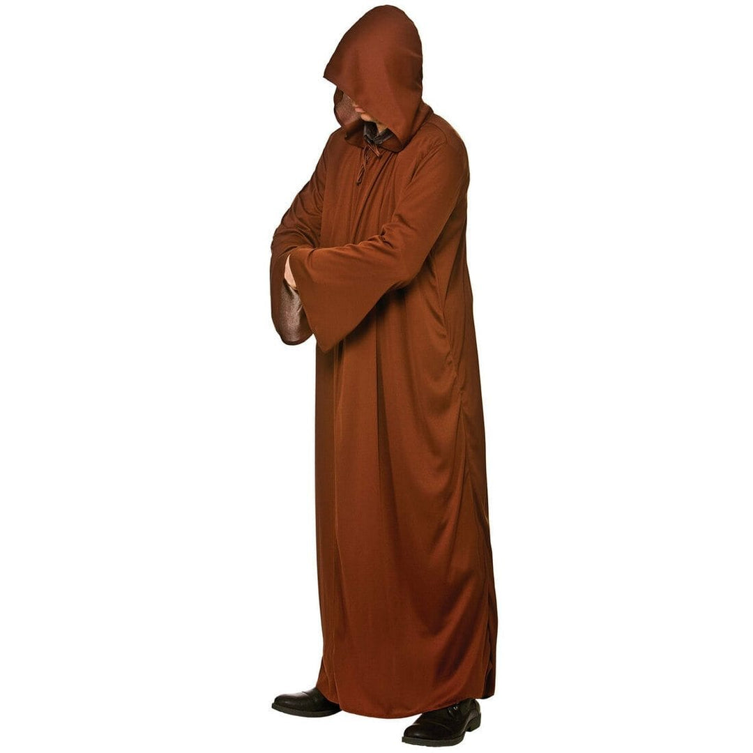 Adults Long Brown Hooded Jedi Robe Halloween Accessory