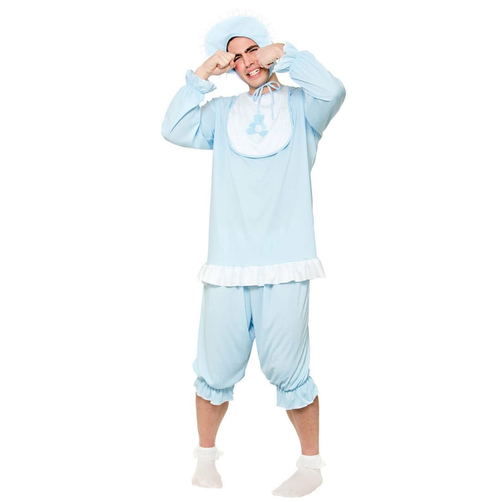 Big Cry Baby Blue Romper Suit Stag Fancy Dress Party Costume Plus Size