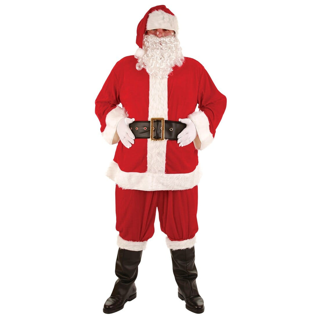 Adult Deluxe Complete Santa Claus Suit Christmas Fancy Dress Plus Size