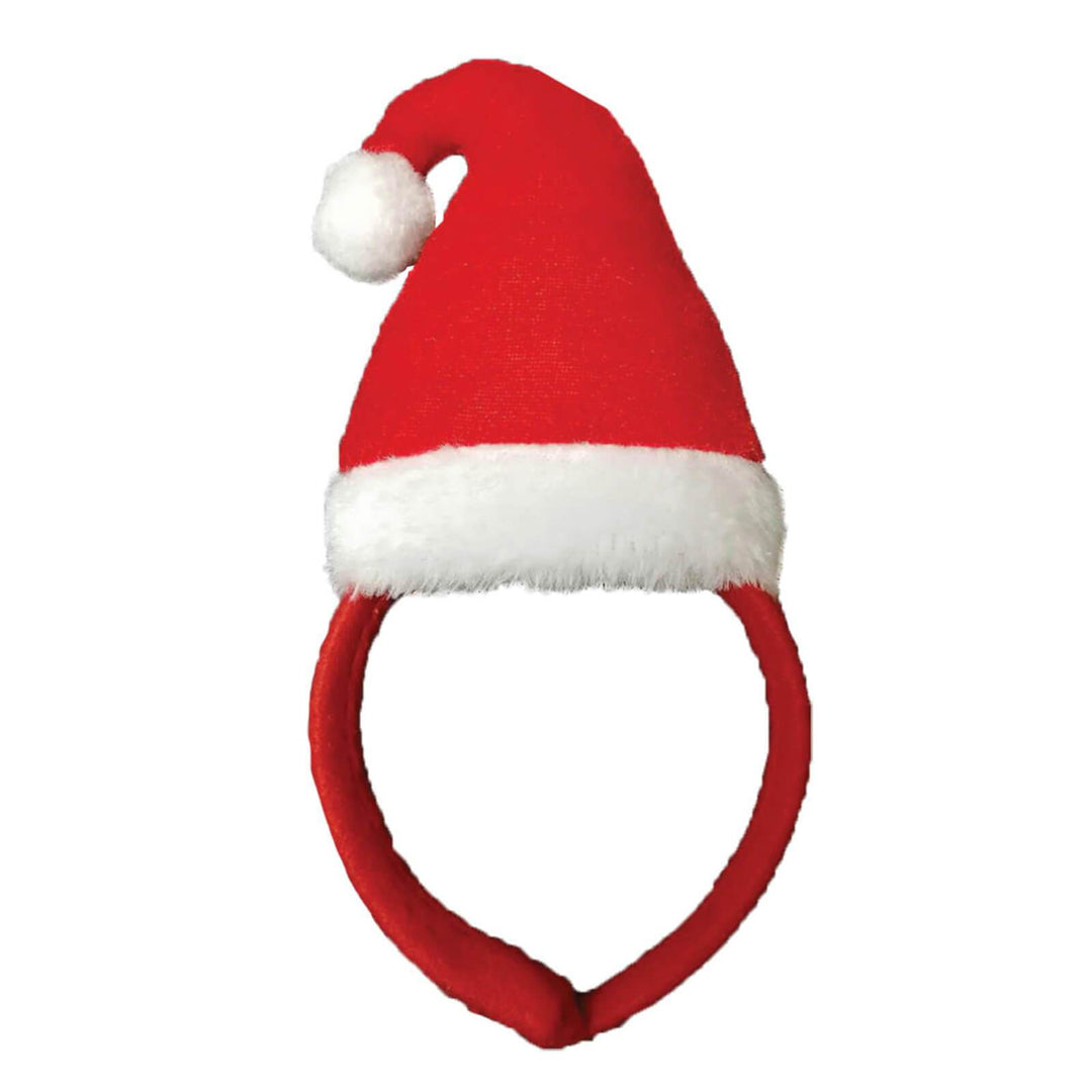 Adults Santa Hat Headband Plush Velour Fabric Red White