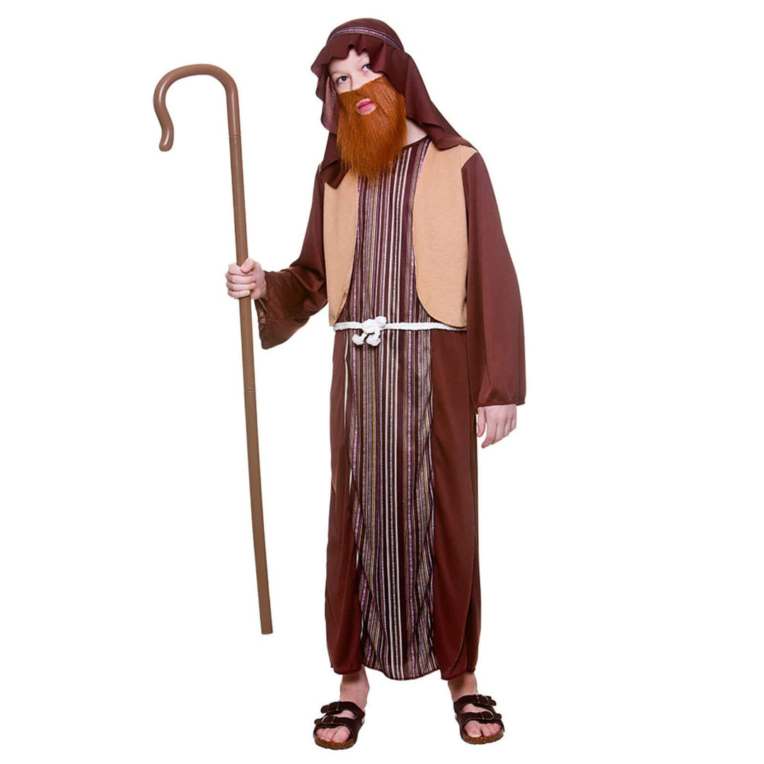 Boys Nativity Shepherd Brown Halloween Xmas Costume S (3-4 years)