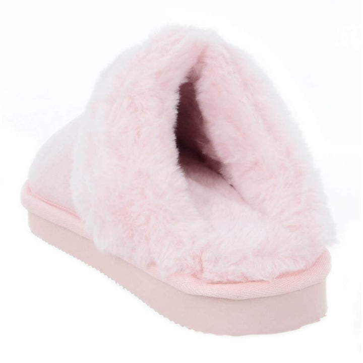 Womens Mule Slippers Luxury Microsuede Faux Fur Non-Slip