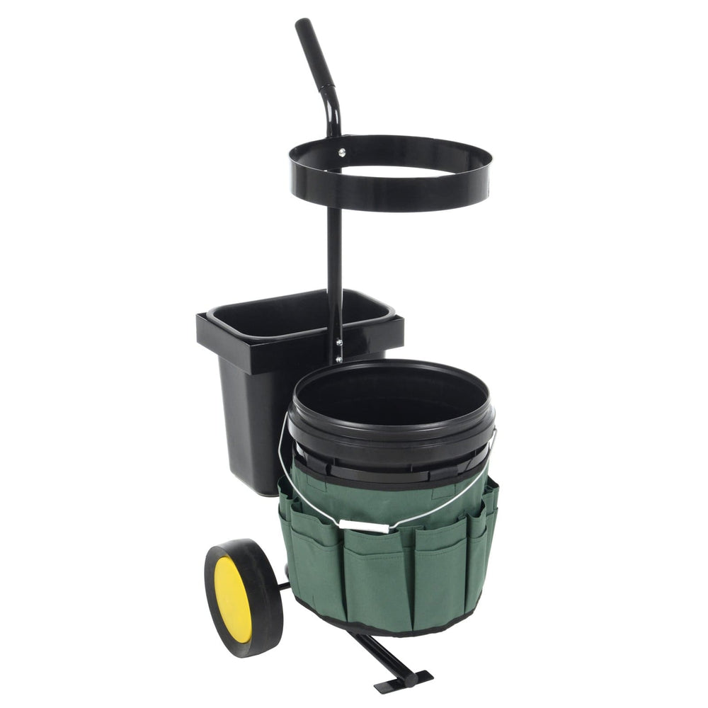 Garden Tool Cart Tidy Caddy Wheels 2 Buckets 18 Pocket Belt