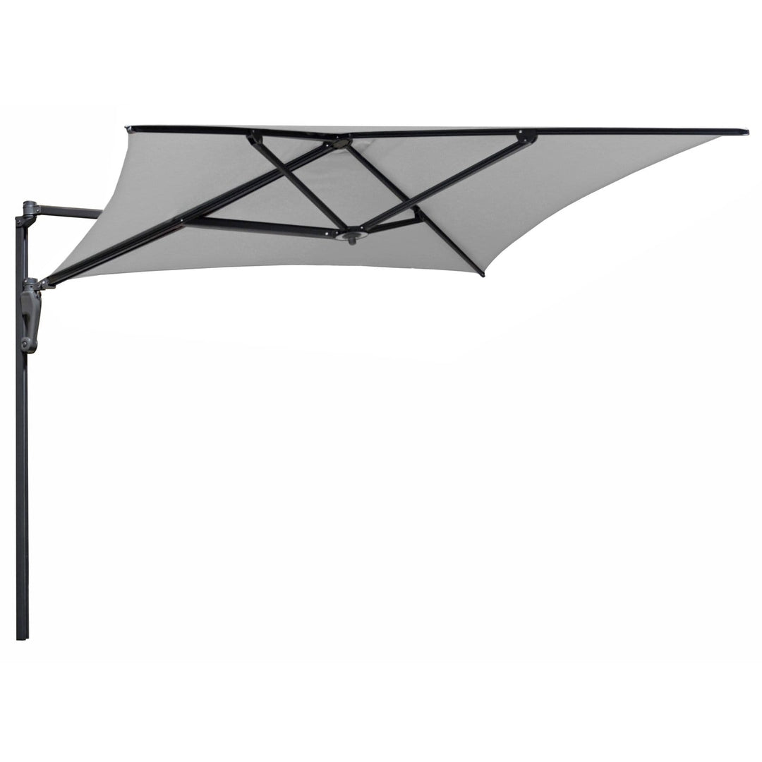 Azuma Wall Mounted Parasol 2m Square Garden Patio Sun Shade Silver