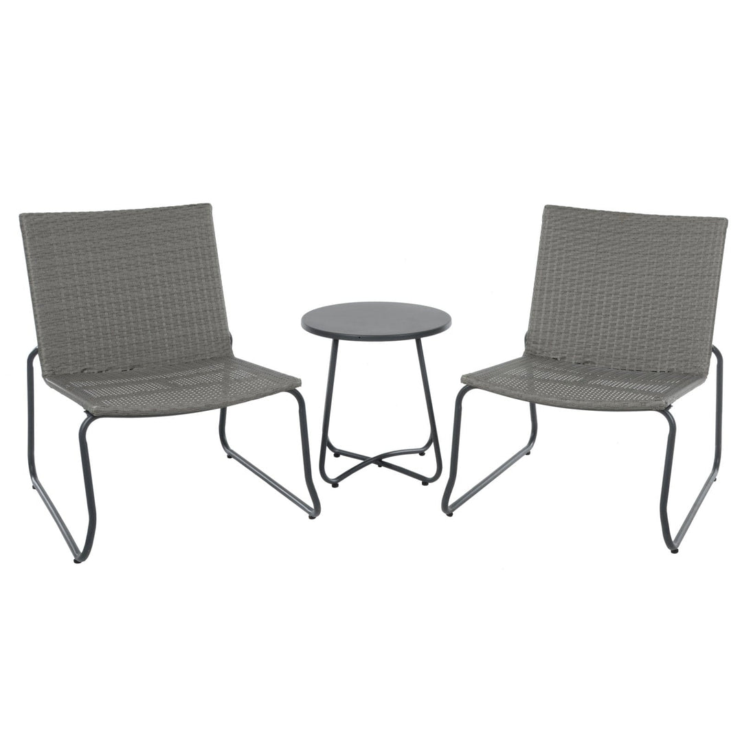 Azuma Como Garden Bistro Set Grey Chairs Table Rattan Weave