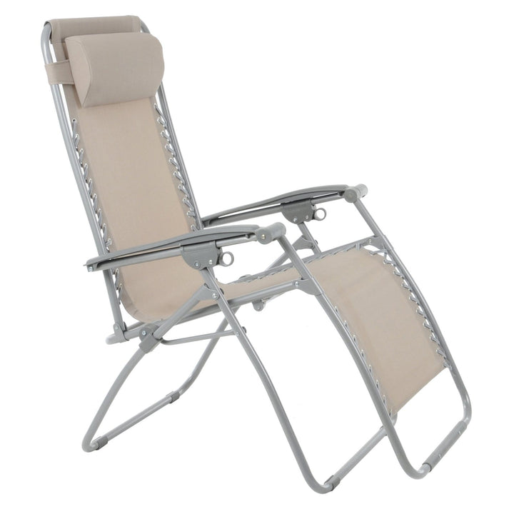 Garden Recliner Chair Taupe Zero Gravity Relaxer Recliner Chair