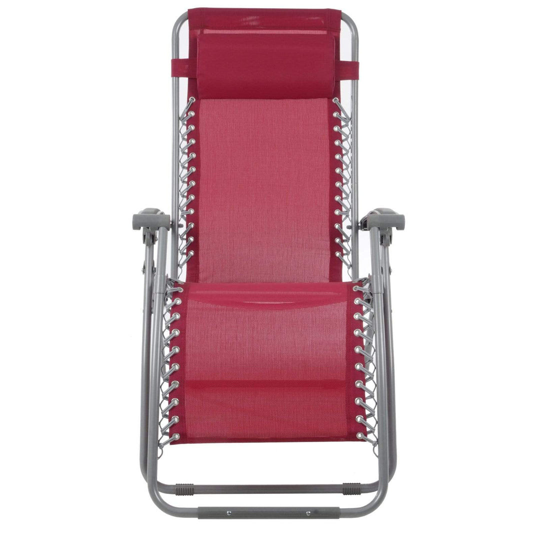 Garden Recliner Chair Persian Red Zero Gravity Relaxer Texteline