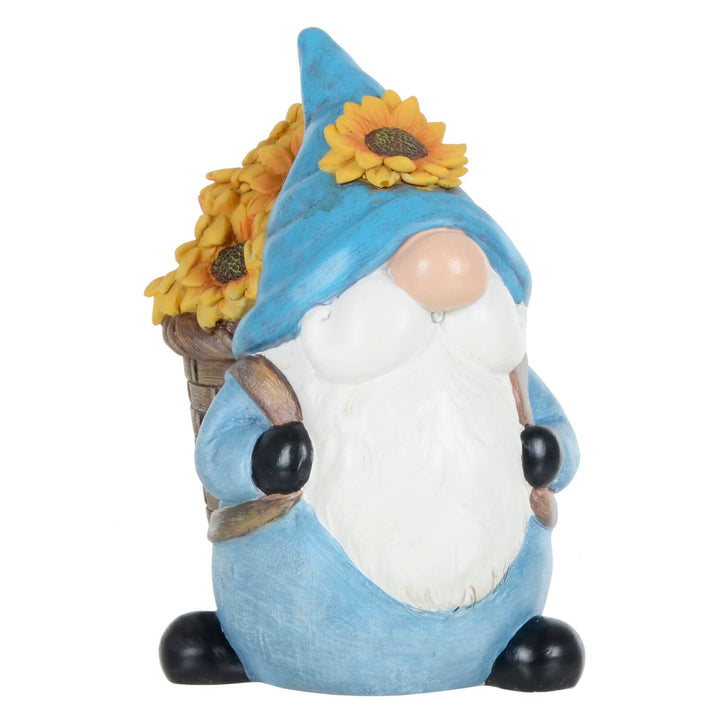 Garden Gnome Standing Ornament Resin Outdoor Decoration Blue Hat