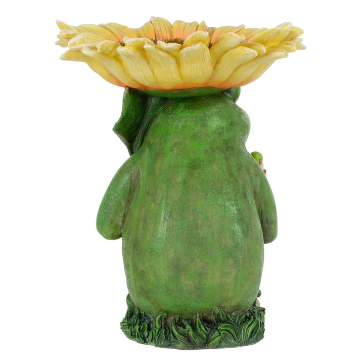 Frog Bird Feeder Novelty Garden Ornament Sunflower Bowl