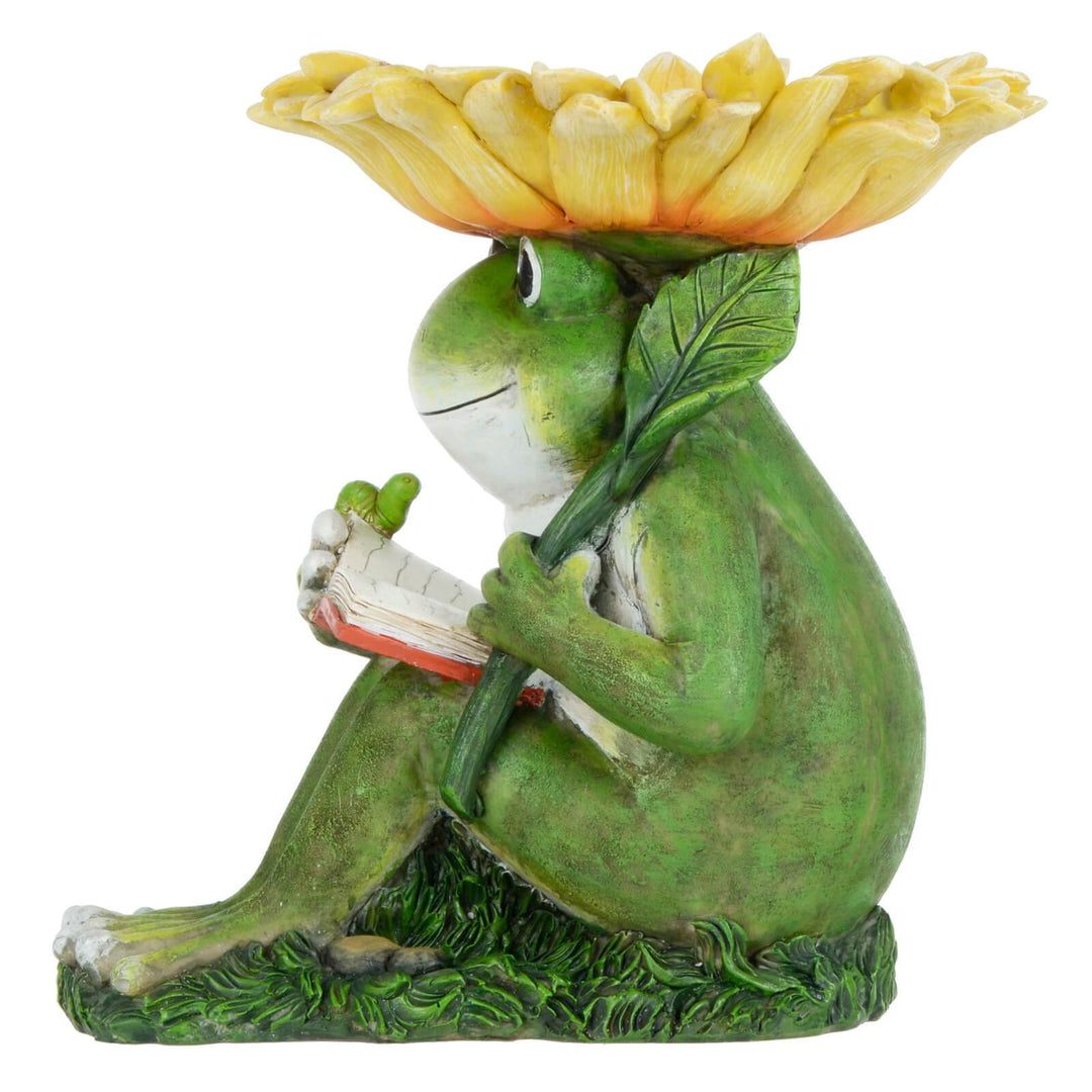 Frog Bird Feeder Novelty Garden Ornament Sunflower Bowl