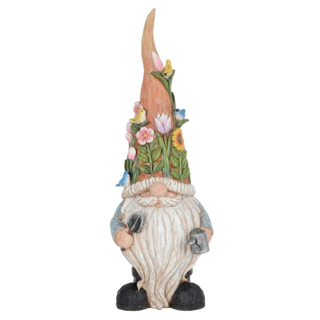 Garden Gnome Tall Hat Garden Decoration Resin Ornament 40cm Trowel