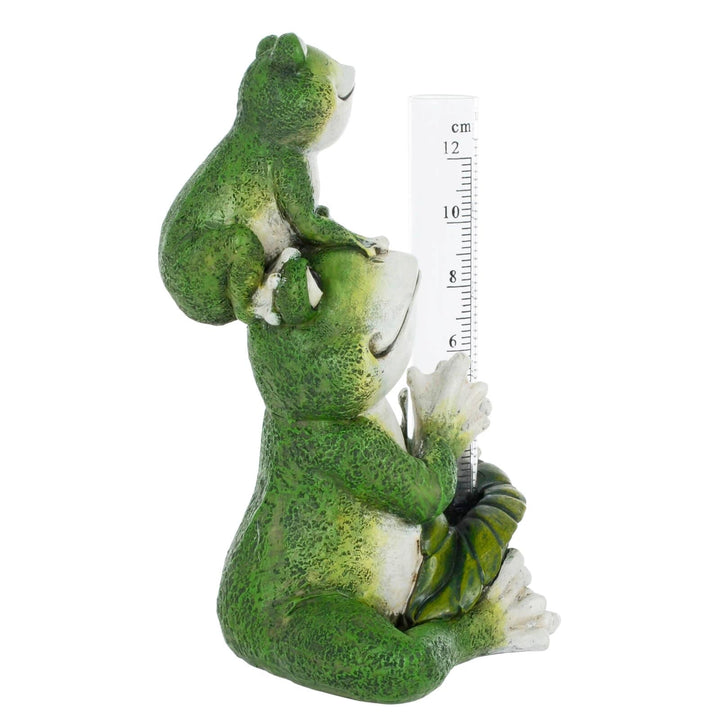 Novelty Frogs Rain Gauge Garden Ornament Resin Weather Fun