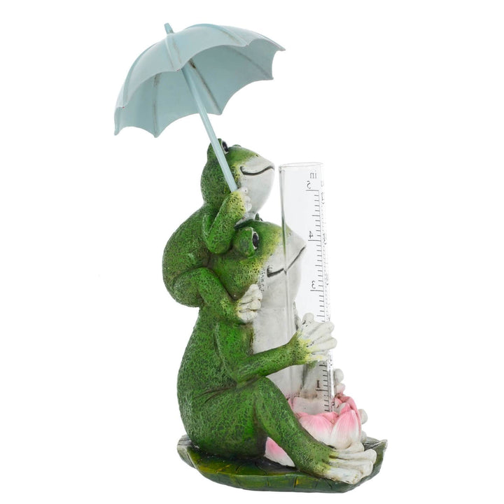 Novelty Frogs Rain Gauge Garden Ornament Resin Weather Fun