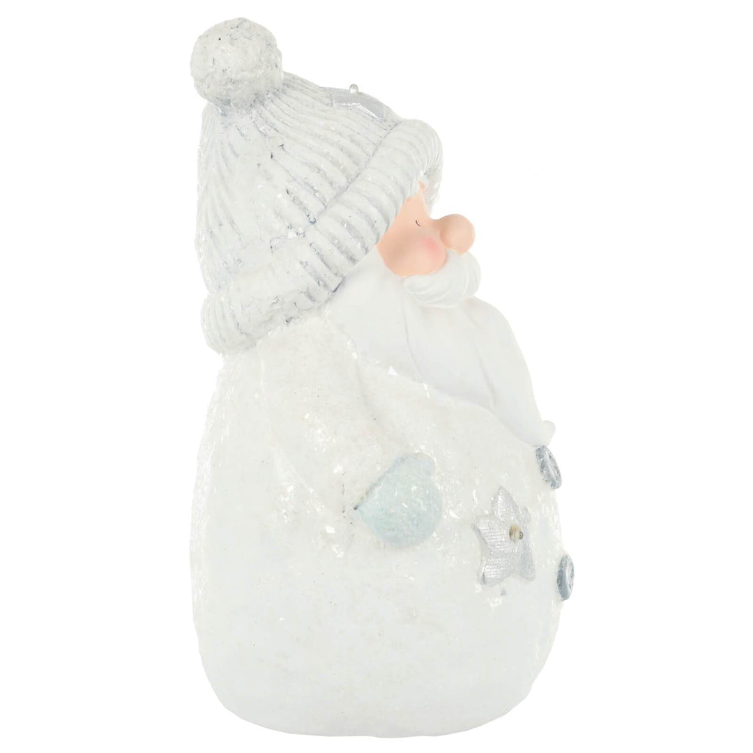 Light Up Christmas Decoration Ceramic White Blue Glitter Figure 37cm