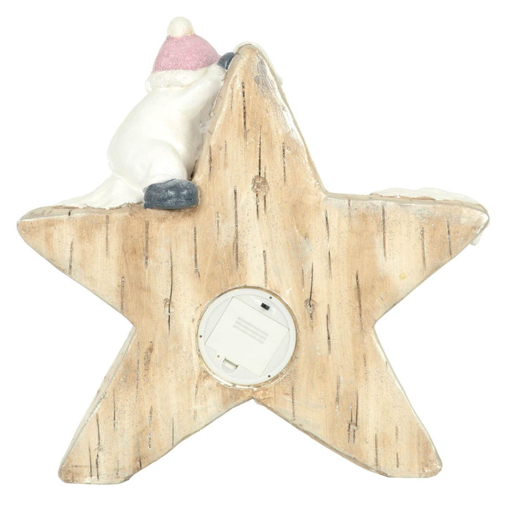 Large Light Up Star Christmas Decoration LED Ceramic Santa Snowman