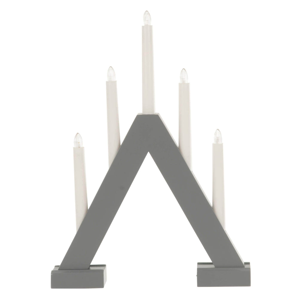 5 Light Christmas Candle Bridge Grey Wooden Decoration LED 40cm