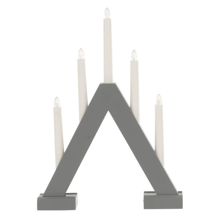 5 Light Christmas Candle Bridge Grey Wooden Decoration LED 40cm