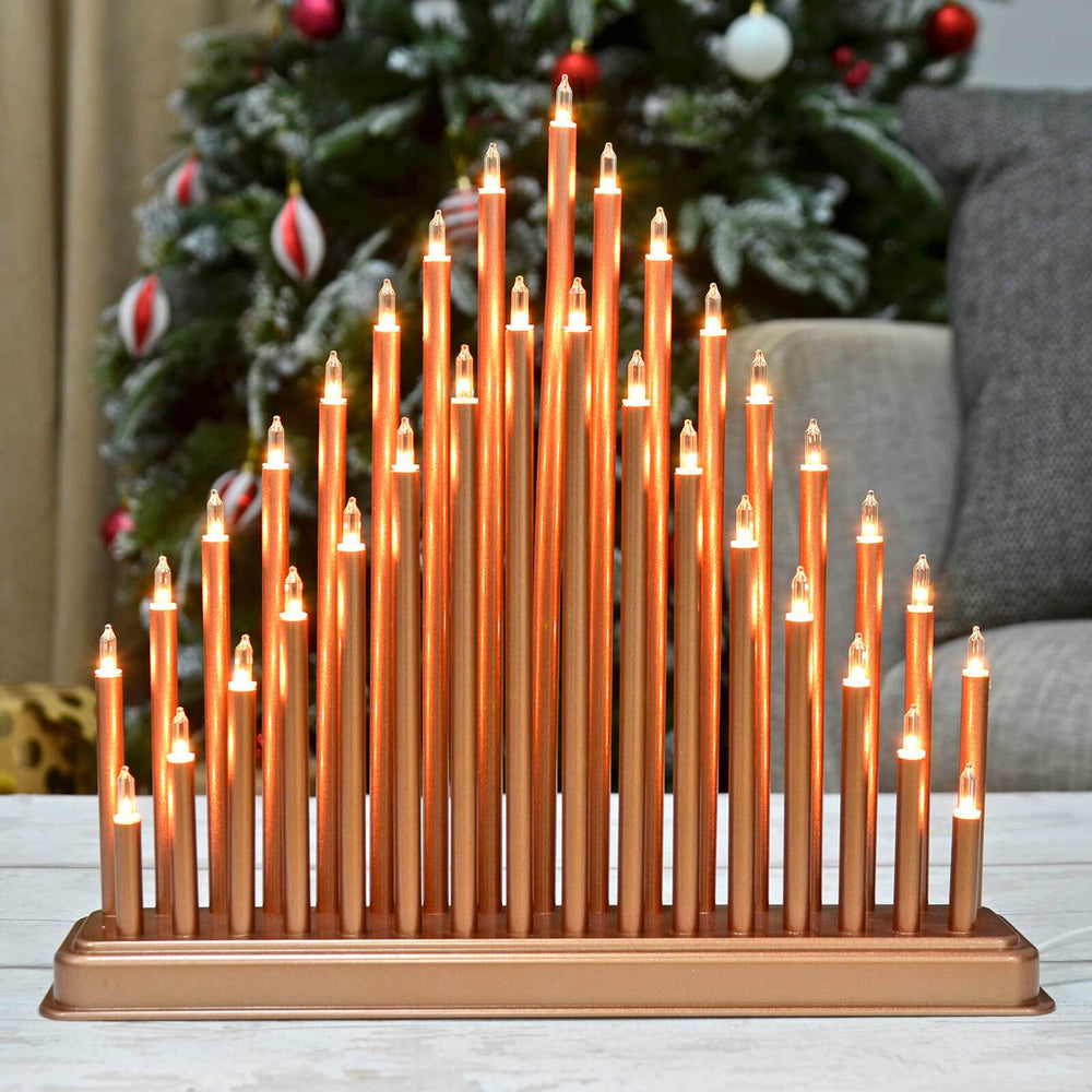 33 Light Christmas Candle Bridge Decoration Gold Silver