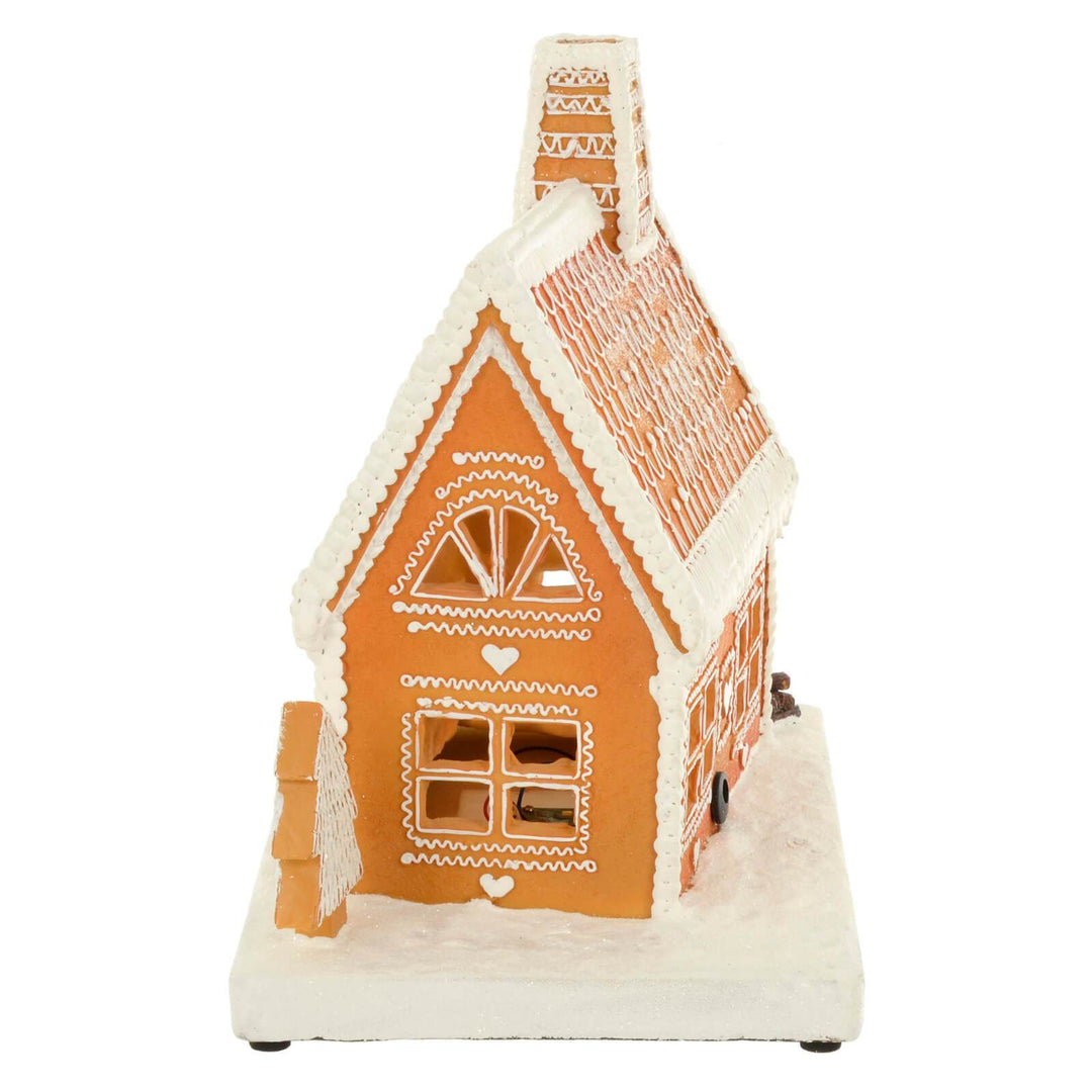 Light Up Gingerbread House Christmas Ornament Yellow LEDs 25cm