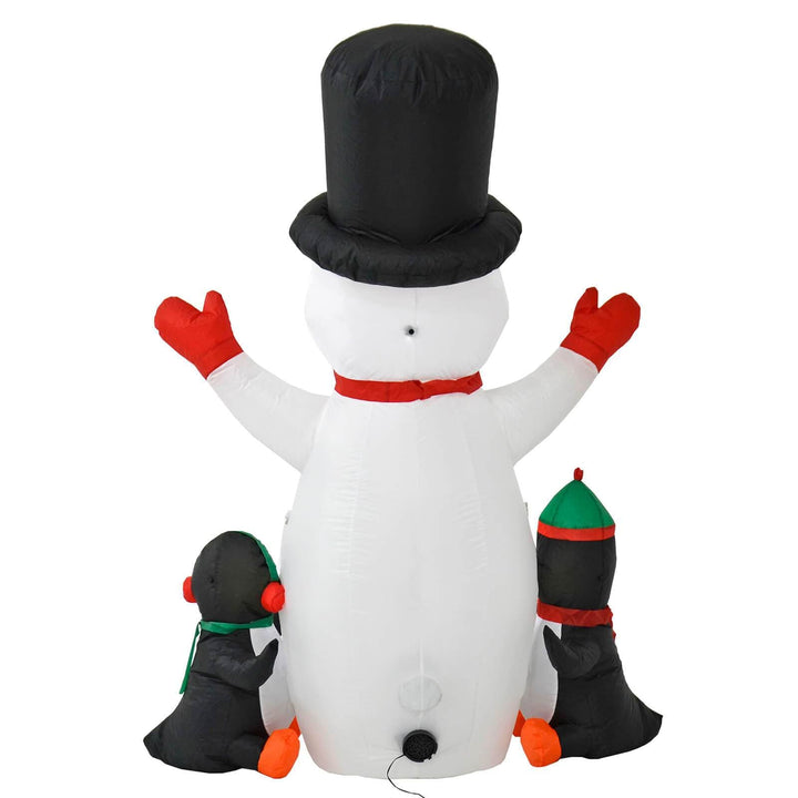 6ft Light Up Inflatable Snowman Penguins Snowflakes