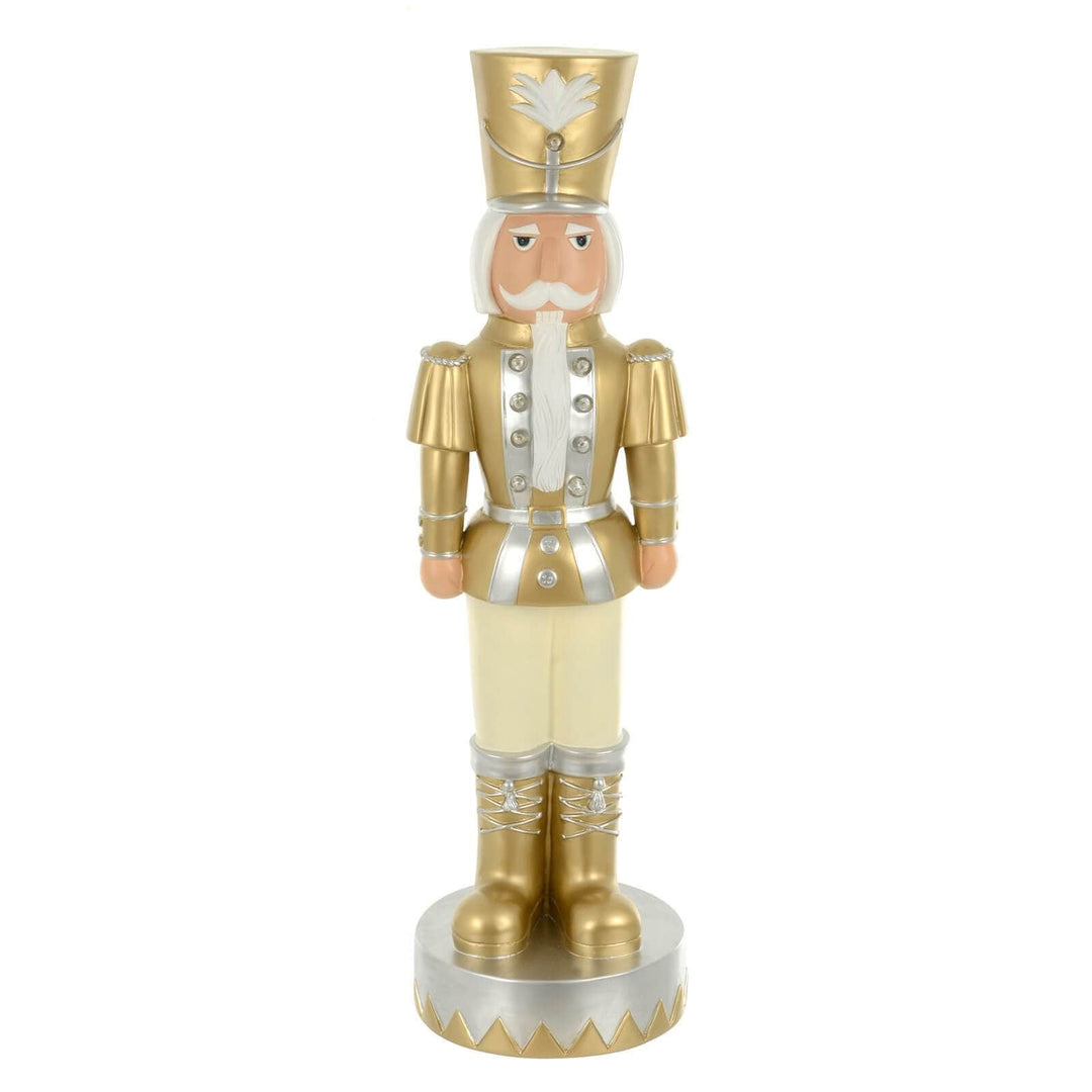 Large Light Up Nutcracker Christmas Ornament Gold Silver 78cm