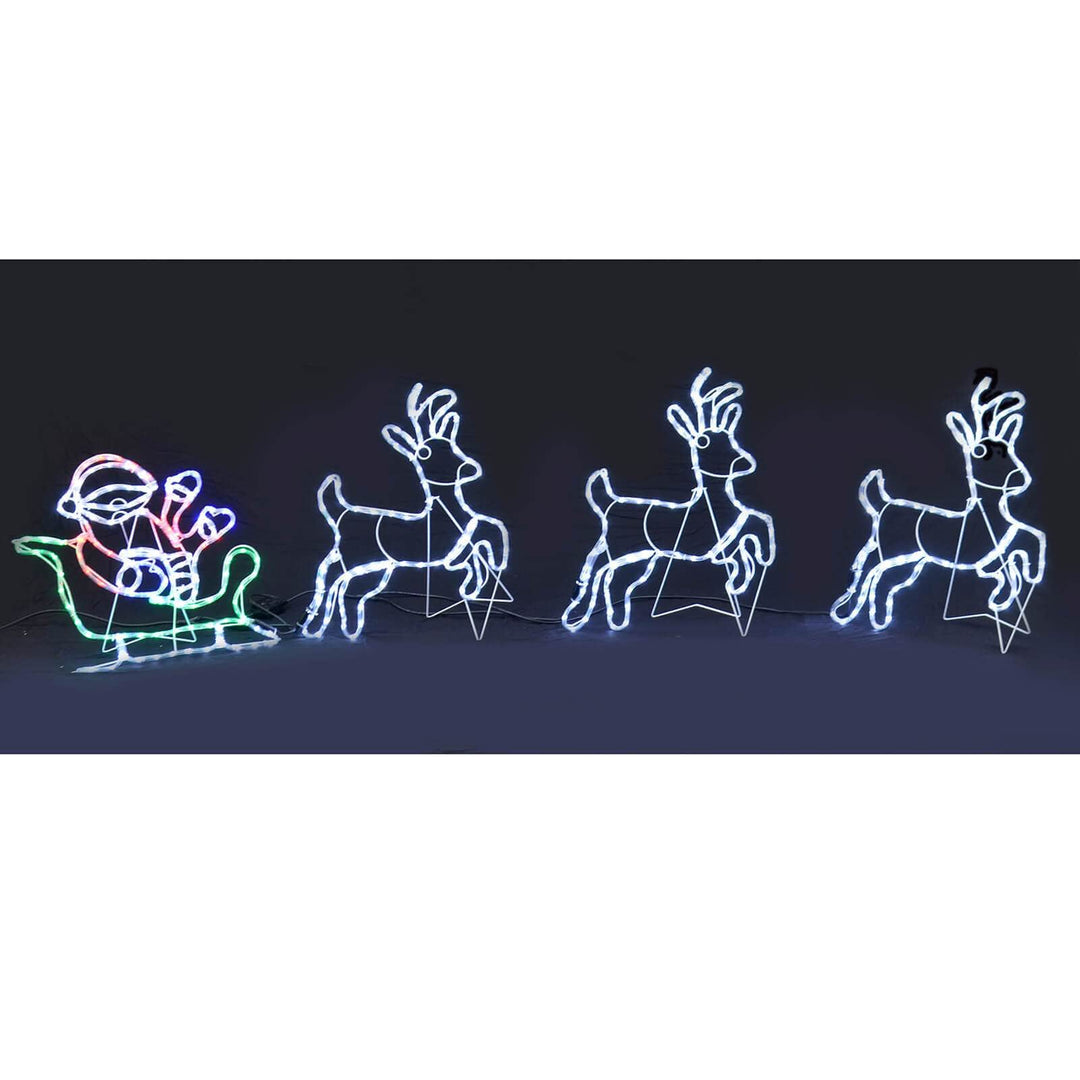 2.5m Santa Sleigh Christmas Outdoor Rope Light Flashing LED