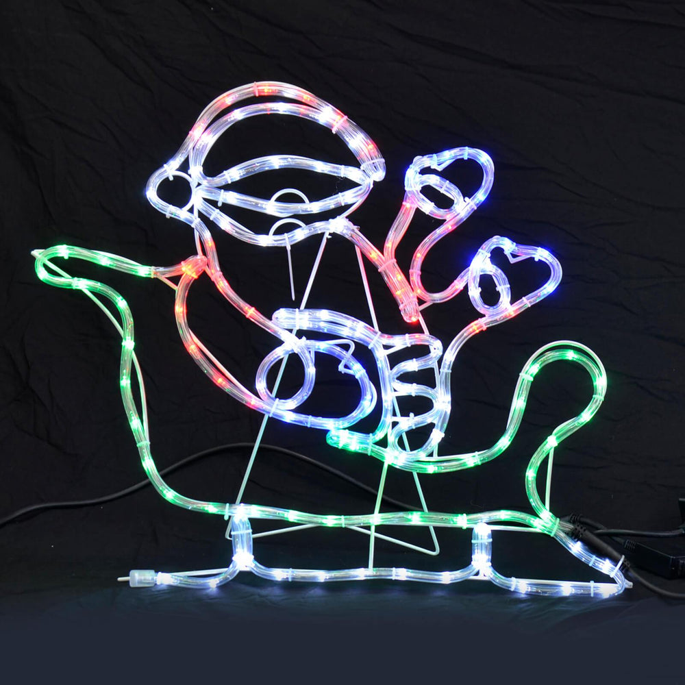 2.5m Santa Sleigh Christmas Outdoor Rope Light Flashing LED