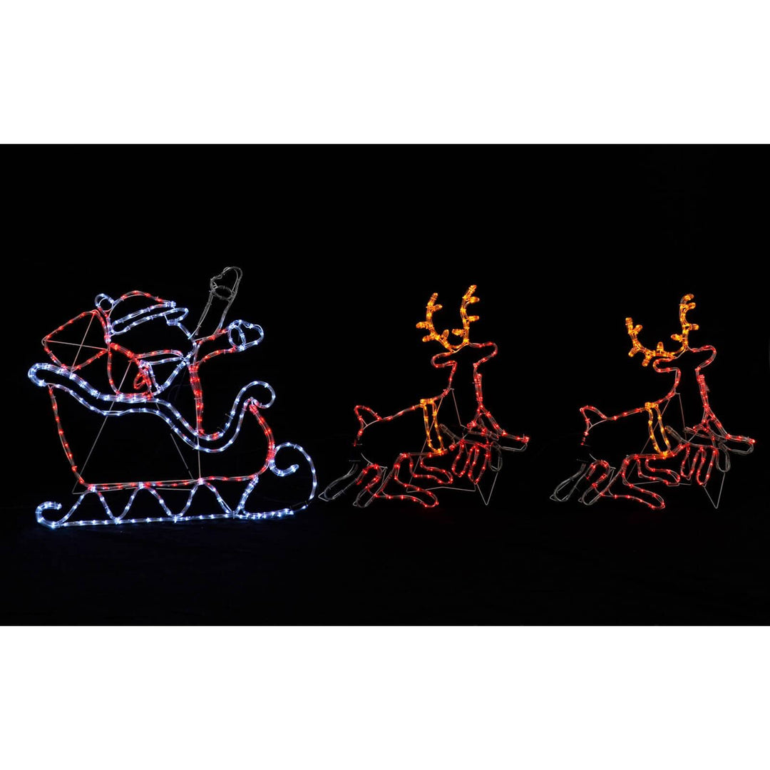 XL 2.7m Santa Sleigh Animated Christmas Outdoor Rope Light LED