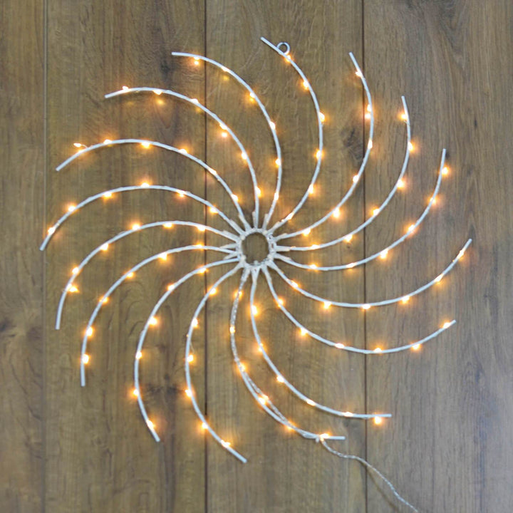 Light Up Swirl Wheel Christmas Decoration Wall Hanging 50cm