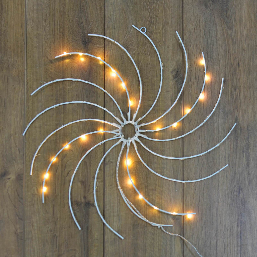 Light Up Swirl Wheel Christmas Decoration Wall Hanging 50cm