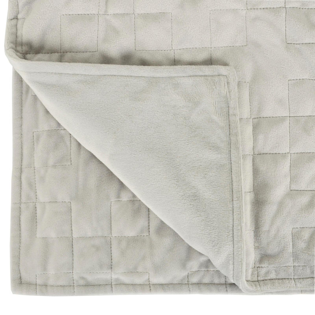 Velvet Quilted Cover For Weighted Blanket Plush Fabric Grey Navy