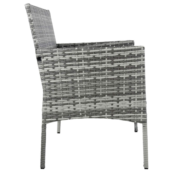 Garden Bench 2 Seat Grey Rattan Outdoor Furniture Azuma