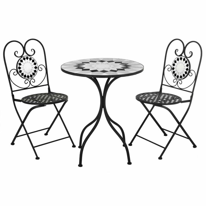 Azuma Garden Bistro Set Table Chairs Mosaic Tile Greek Design Kos