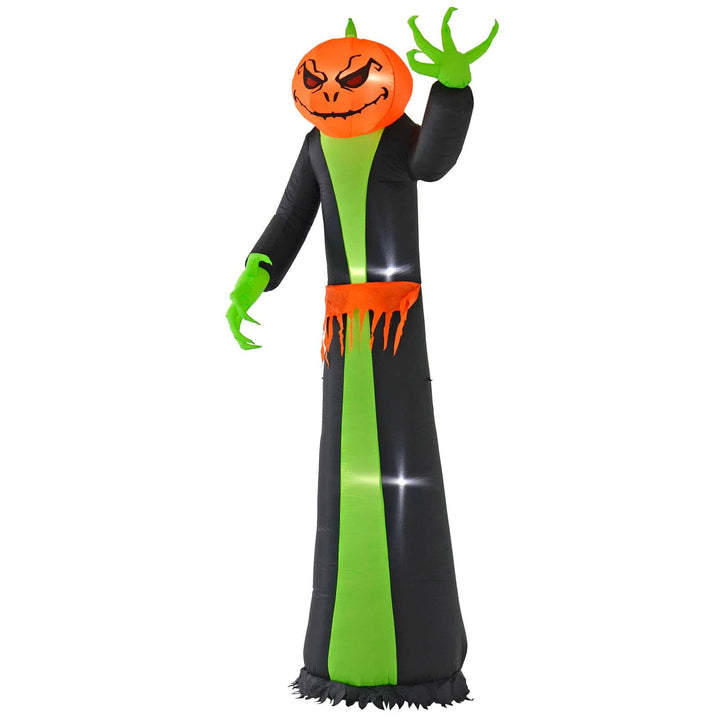 12ft LED Inflatable Pumpkin Monster Green Halloween Decoration