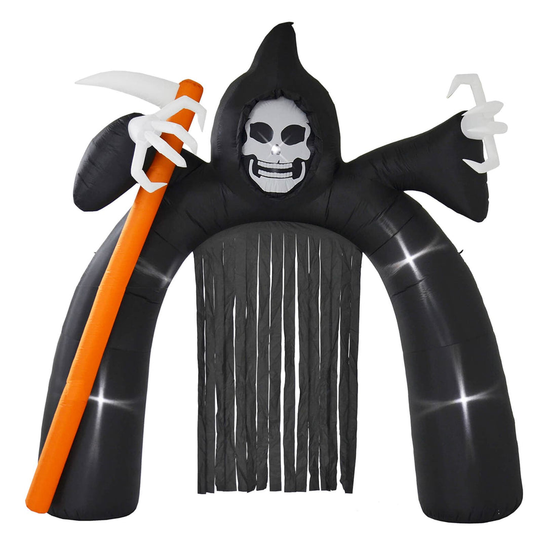 12ft Light Up Inflatable Halloween Arch Grim Reaper Decoration