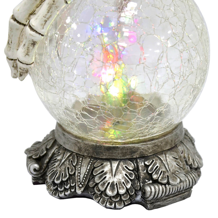 Skeleton Hand LED Crackle Glass Ball Halloween Decoration 20cm