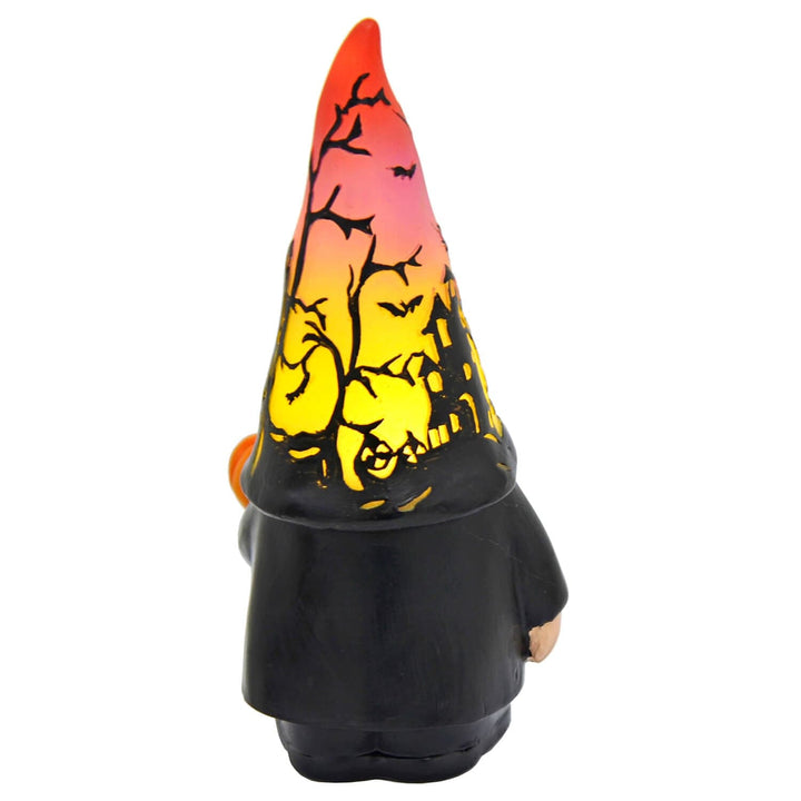 Light Up Halloween Gnome With Pumpkin Figure Decoration 20cm