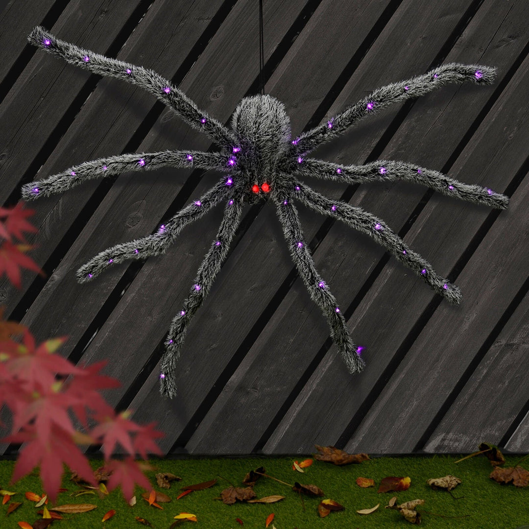 5ft LED Giant Spider Outdoor Halloween Prop Purple Red Lights