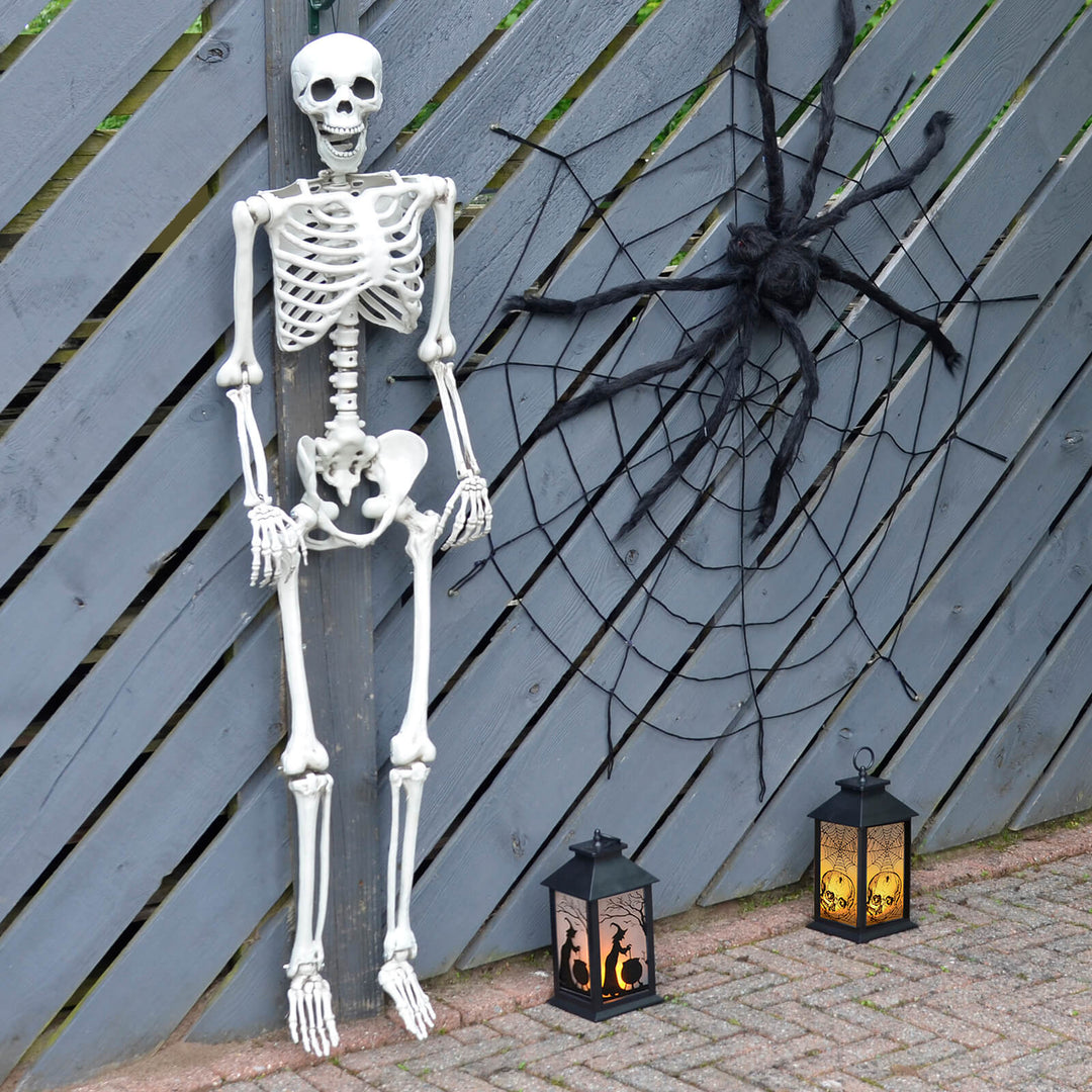 Life Size Poseable Skeleton Halloween Decoration Party Prop 152cm