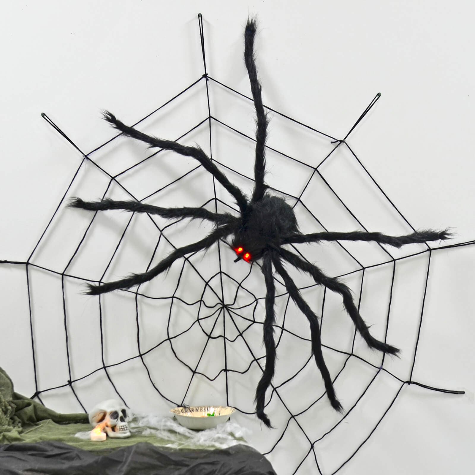 Buy Giant Spider LED Eyes Halloween Decoration 110cm | XS Stock – XS ...