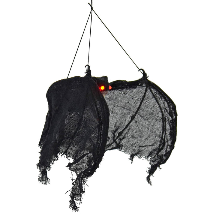 Light Up Black Bat Halloween Decoration Red Eyes 73cm