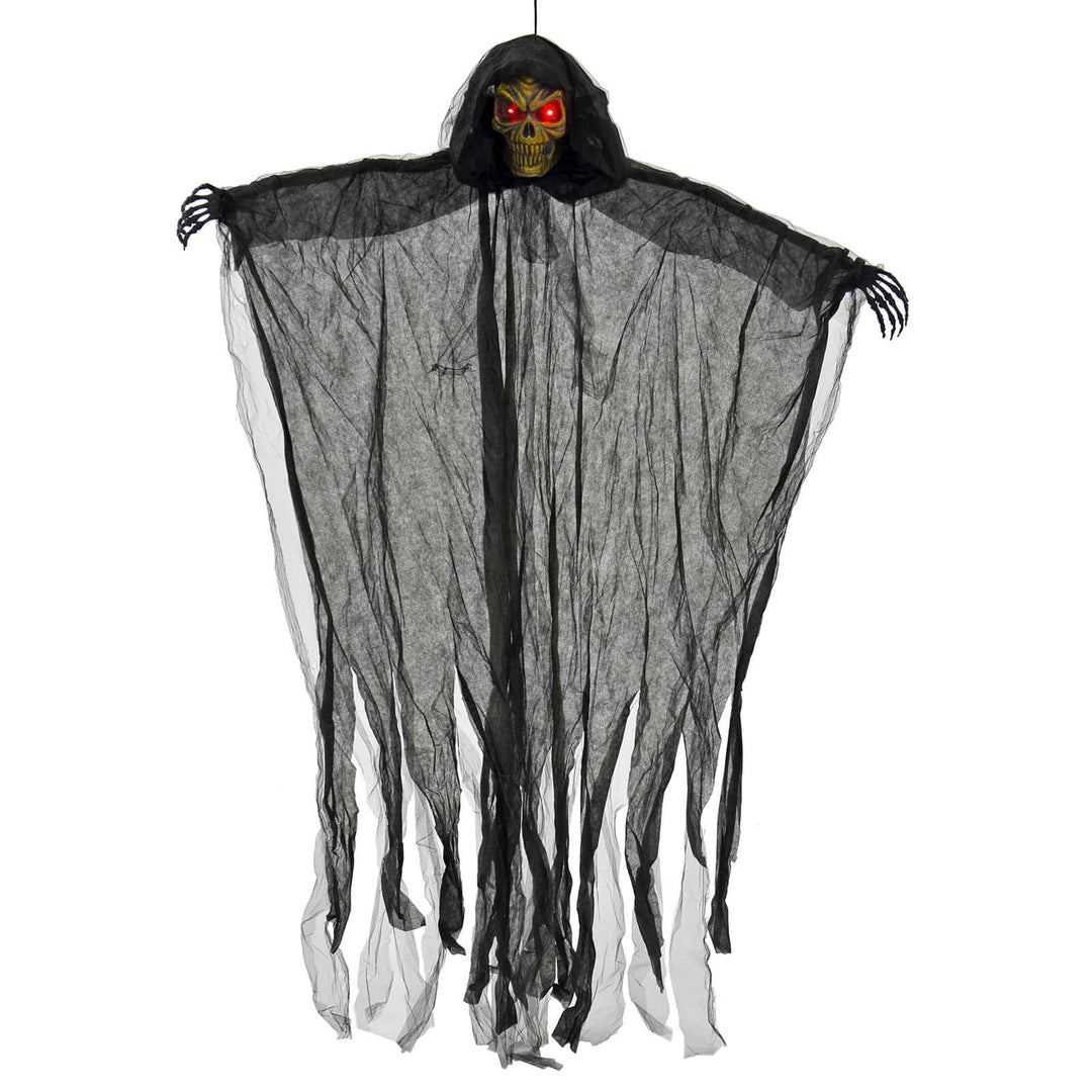 6ft Hanging Grim Reaper Skeleton Flashing Eyes Decoration