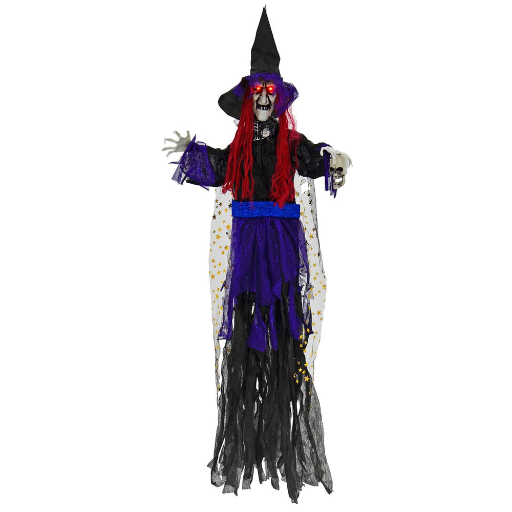 4ft Hanging Witch Light Up Eyes Sounds Halloween Decoration