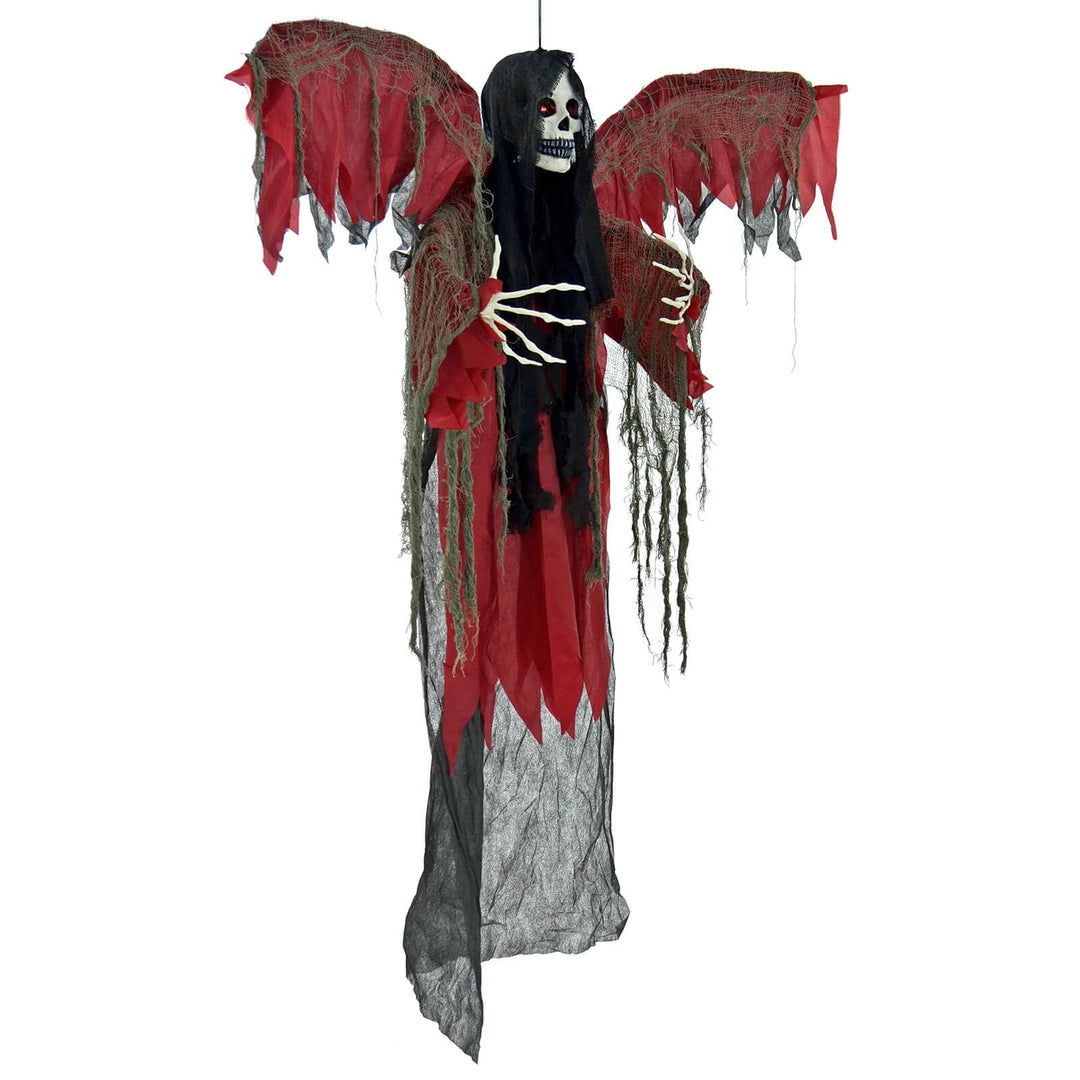 6ft Hanging Winged Reaper Light Up Sounds Skeleton Decoration